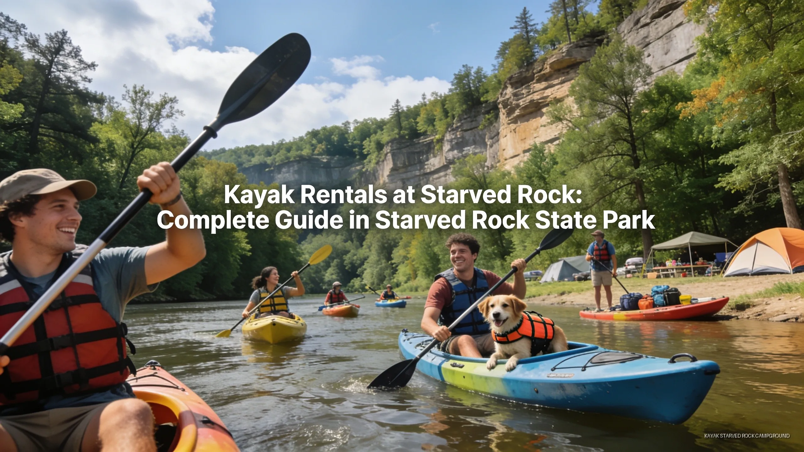All kayak and canoe tours at Starved Rock include a kayak or canoe, life vest
